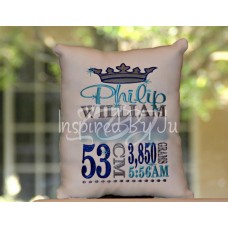 Boy Crown - Birth Announcement Pillow